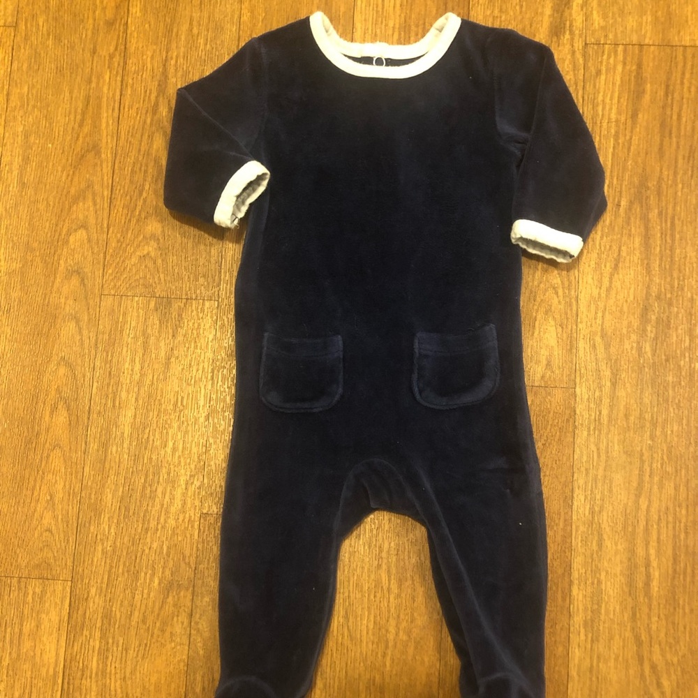 Velour Footie and Bonnet Set